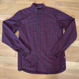 American Tall Men's Red and Blue Checkered Shirt